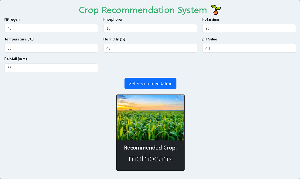Crop Recommender UI